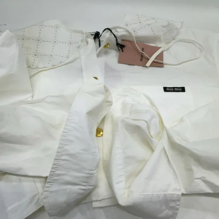 Miu Miu Miu Miu White Long Sleeve Sun Protection Shirt 0079 Size M / US 6-8 / IT 42-44 - 11 Thumbnail