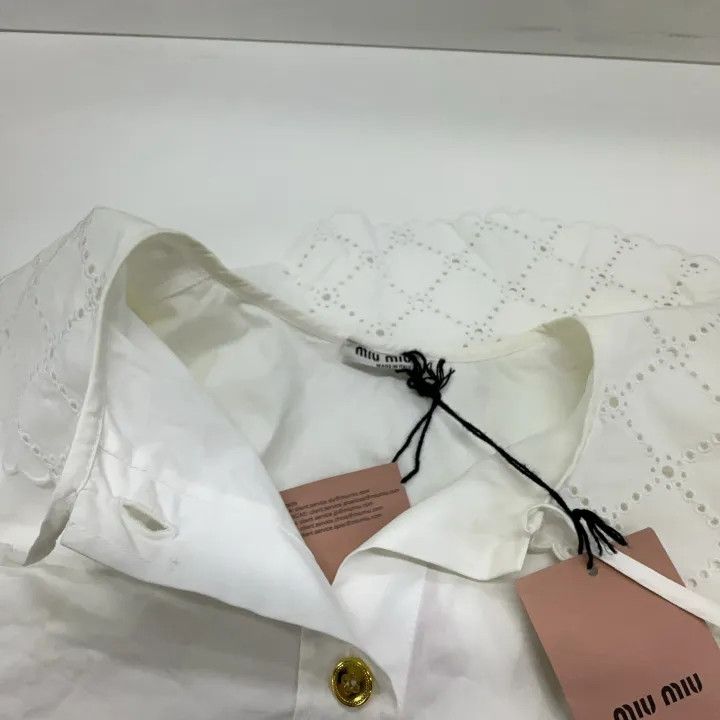 Miu Miu Miu Miu White Long Sleeve Sun Protection Shirt 0079 Size M / US 6-8 / IT 42-44 - 7 Thumbnail
