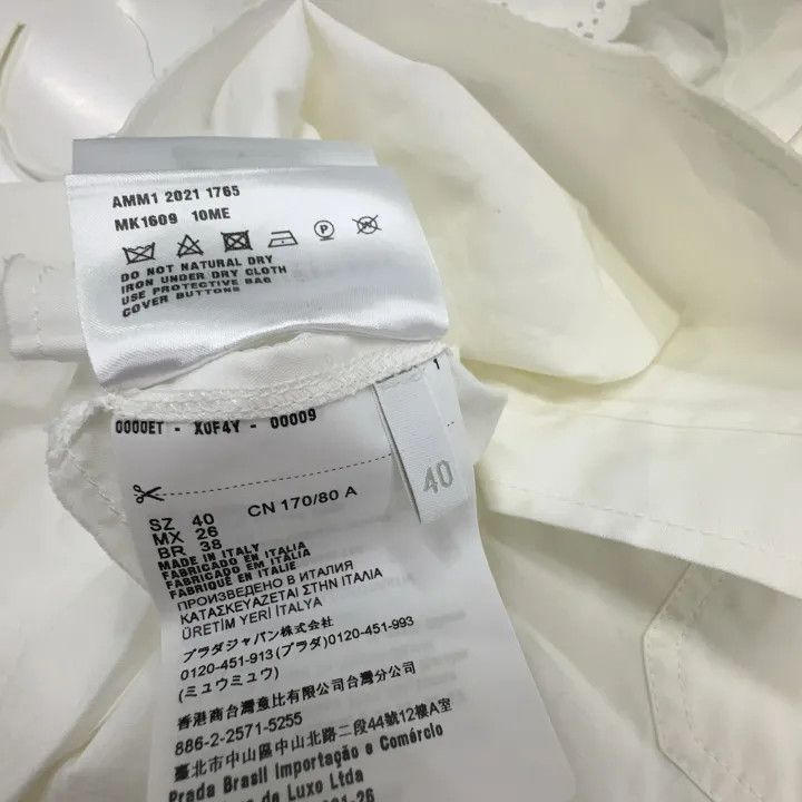 Miu Miu Miu Miu White Long Sleeve Sun Protection Shirt 0079 Size M / US 6-8 / IT 42-44 - 4 Thumbnail
