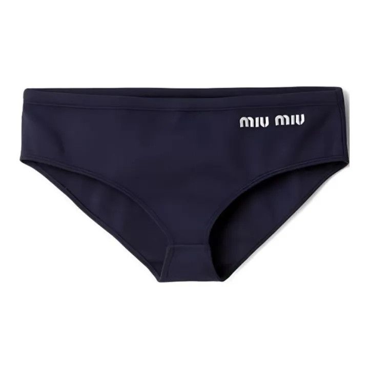 Miu Miu Miu Miu Blue Logo Embroidered Bikini Bottom 0079 Size ONE SIZE - 2 Thumbnail