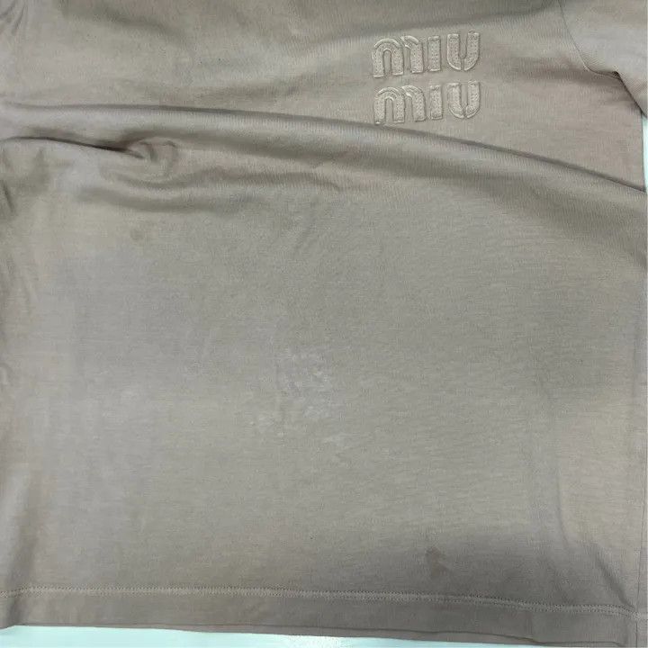 Miu Miu Miu Miu Pink Logo Embroidered Short Sleeve T-Shirt 0079 Size XS / US 0-2 / IT 36-38 - 5 Thumbnail