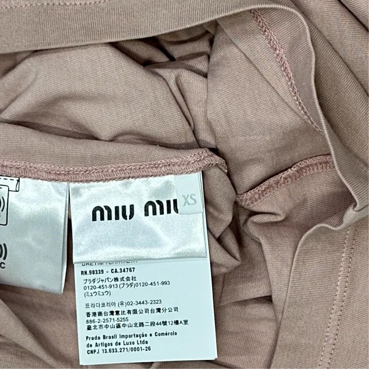 Miu Miu Miu Miu Pink Logo Embroidered Short Sleeve T-Shirt 0079 Size XS / US 0-2 / IT 36-38 - 3 Thumbnail