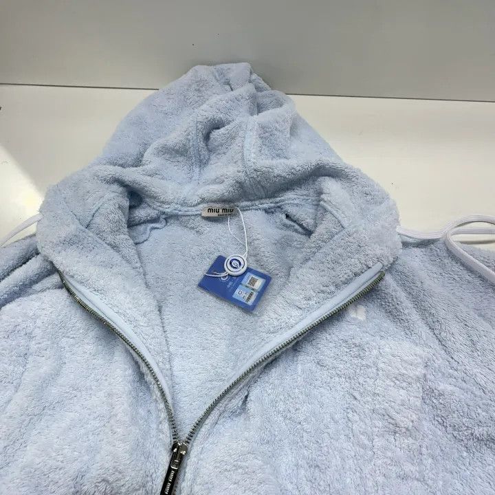 Miu Miu Miu Miu Logo Cropped Hooded Sweatshirt 0079 Size M / US 6-8 / IT 42-44 - 8 Thumbnail