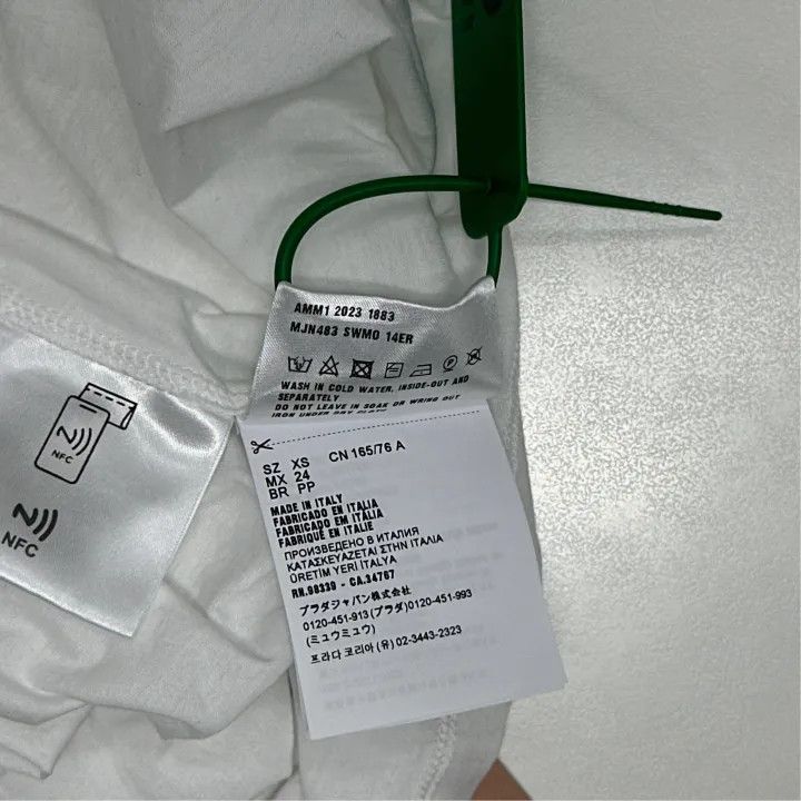 Miu Miu Miu Miu White Logo Embroidery Short Sleeve T-Shirt 0079 Size XS / US 0-2 / IT 36-38 - 6 Thumbnail