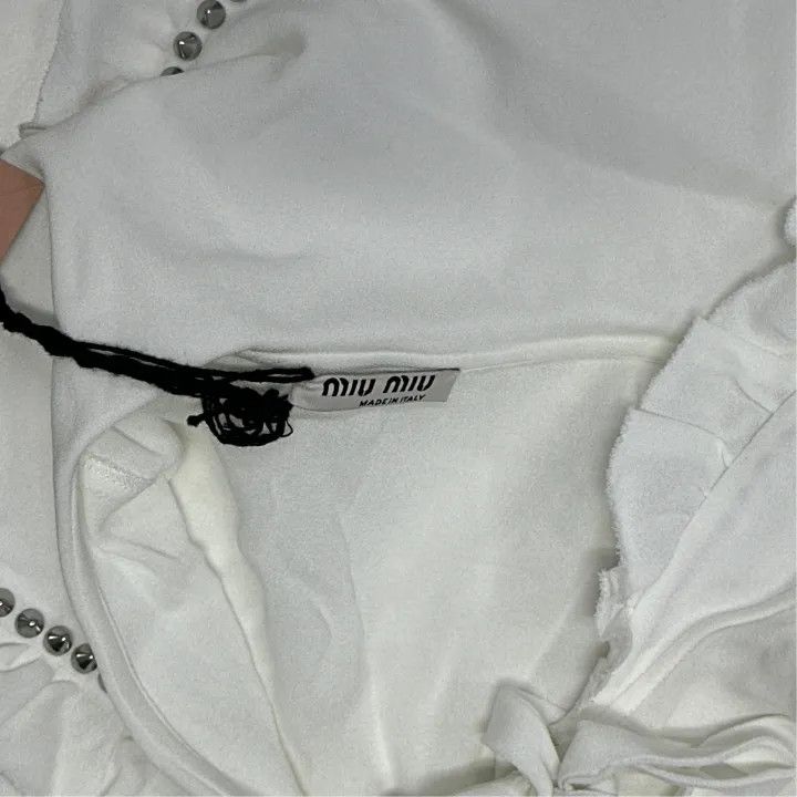 Miu Miu Miu Miu SS22 Crystal Long Sleeve Blouse 0079 Size M / US 6-8 / IT 42-44 - 2 Thumbnail