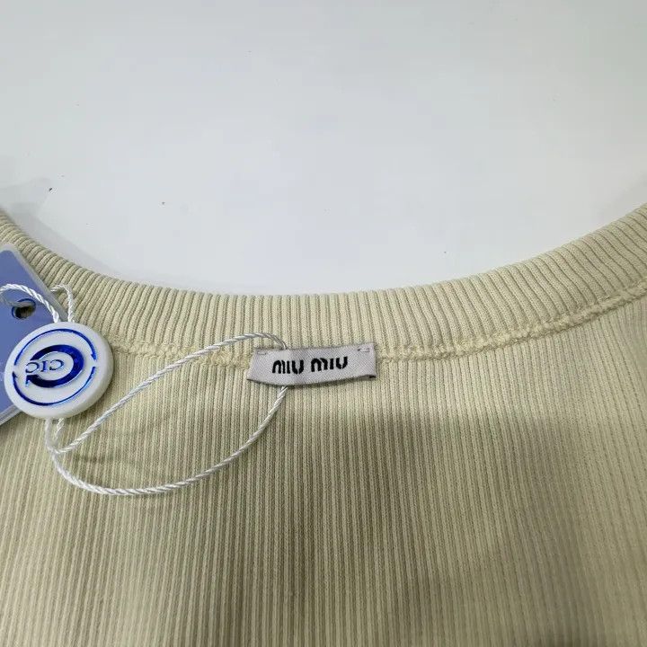 Miu Miu Miu Miu White Logo Ribbed Tank Top 0079 Size M / US 6-8 / IT 42-44 - 4 Thumbnail