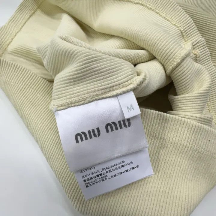 Miu Miu Miu Miu White Logo Ribbed Tank Top 0079 Size M / US 6-8 / IT 42-44 - 5 Thumbnail