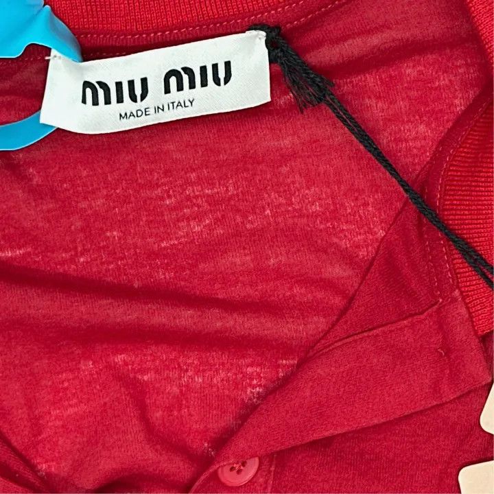 Miu Miu Miu Miu Red Casual Knit Polo Shirt 0079 Size M / US 6-8 / IT 42-44 - 6 Thumbnail