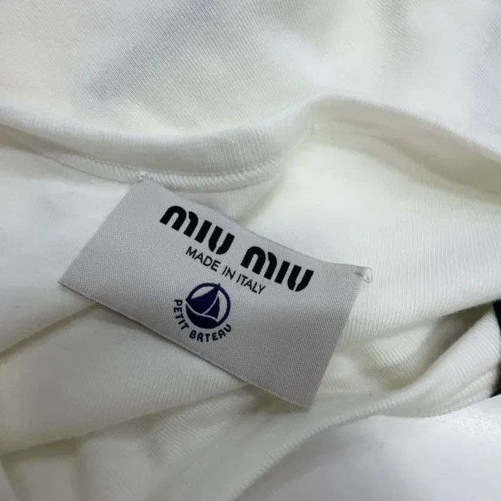 Miu Miu Miu Miu x Petit Bateau Embroidered Logo T-Shirt 0079 Size M / US 6-8 / IT 42-44 - 2 Thumbnail