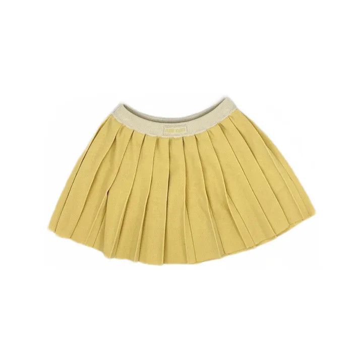 Miu Miu Miu Miu Cream Pleated Logo Mini Skirt 0079 Size 36" / US 14 / IT 50 - 2 Thumbnail