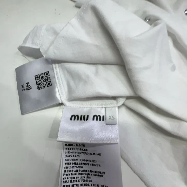 Miu Miu Miu Miu Crystal Logo Sleeveless T-Shirt 0079 Size XS / US 0-2 / IT 36-38 - 6 Thumbnail