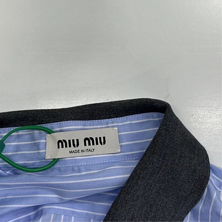 Miu Miu Miu Miu Striped Print Crop Button-Up Shirt 0079 Size M / US 6-8 / IT 42-44 - 2 Thumbnail