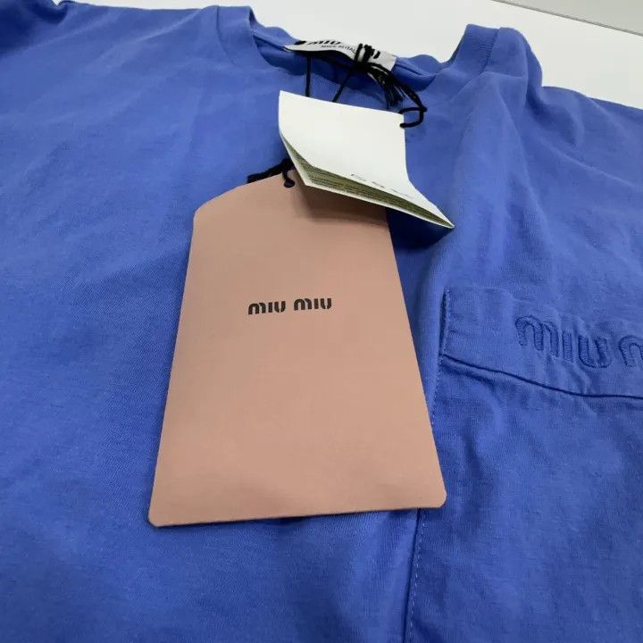 Miu Miu Miu Miu Blue Long Sleeve Sport T-Shirt 0079 Size S / US 4 / IT 40 - 5 Thumbnail