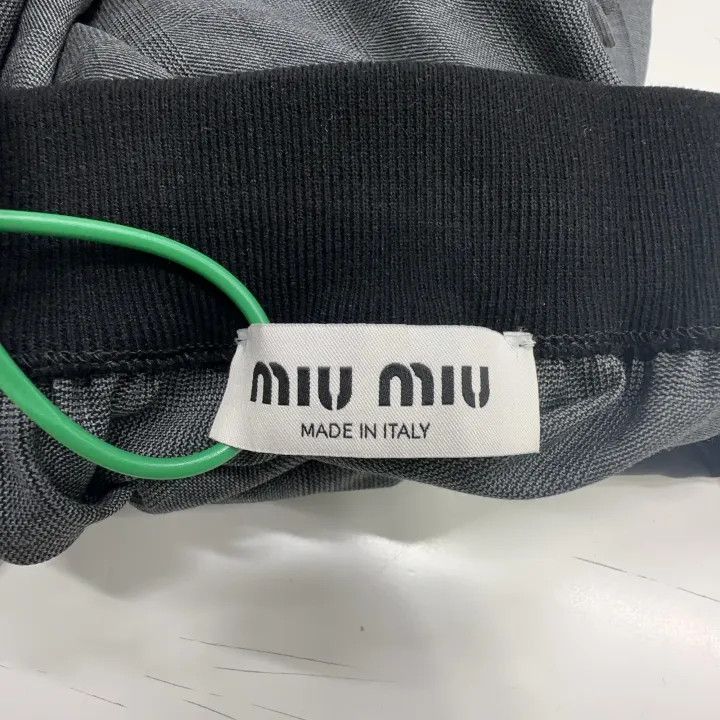Miu Miu Miu Miu SS23 Striped Logo High-Waisted Pants 0079 Size 36" / US 14 / IT 50 - 2 Thumbnail