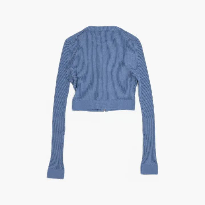 Miu Miu Miu Miu SS22 Blue Cropped Knitted Sweater 0079 Size M / US 6-8 / IT 42-44 - 3 Thumbnail