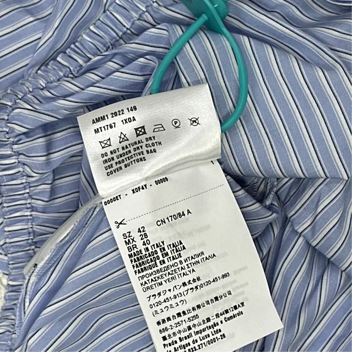 Miu Miu Miu Miu SS22 Striped Short Sleeve T-Shirt 0079 Size L / US 10 / IT 46 - 3 Thumbnail