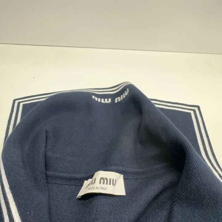 Miu Miu Miu Miu Striped Sailor Collar Cropped Shirt 0079 Size L / US 10 / IT 46 - 4 Thumbnail