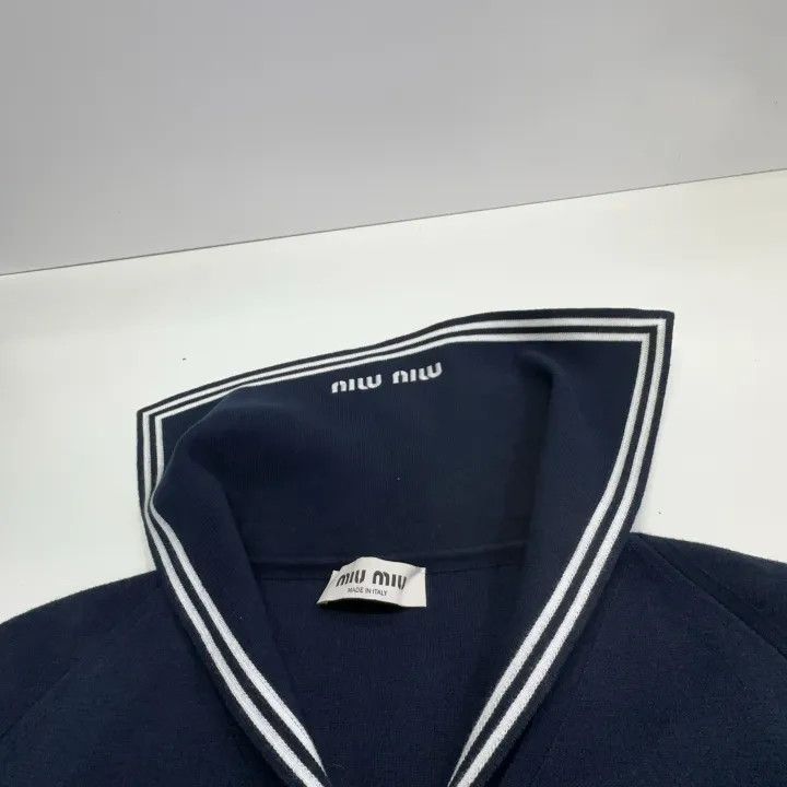 Miu Miu Miu Miu Striped Sailor Collar Cropped Shirt 0079 Size L / US 10 / IT 46 - 7 Thumbnail