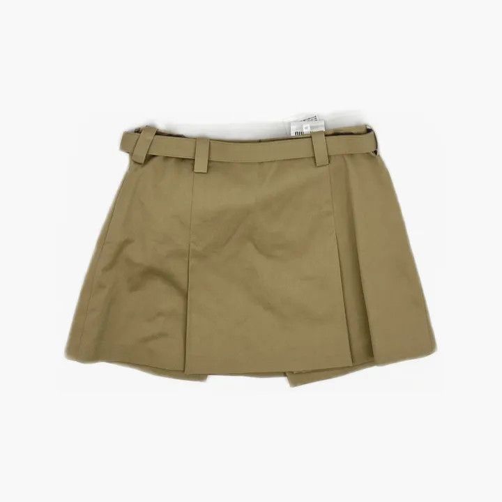 Miu Miu Miu Miu Beige Logo Mini Skirt for Women 0079 Size 38" / US 16 / IT 52 - 3 Thumbnail