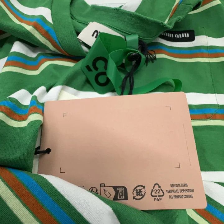 Miu Miu Miu Miu Color-Blocked Logo Short Sleeve T-Shirt 0079 Size XS / US 0-2 / IT 36-38 - 6 Thumbnail