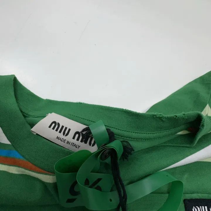 Miu Miu Miu Miu Color-Blocked Logo Short Sleeve T-Shirt 0079 Size XS / US 0-2 / IT 36-38 - 7 Thumbnail
