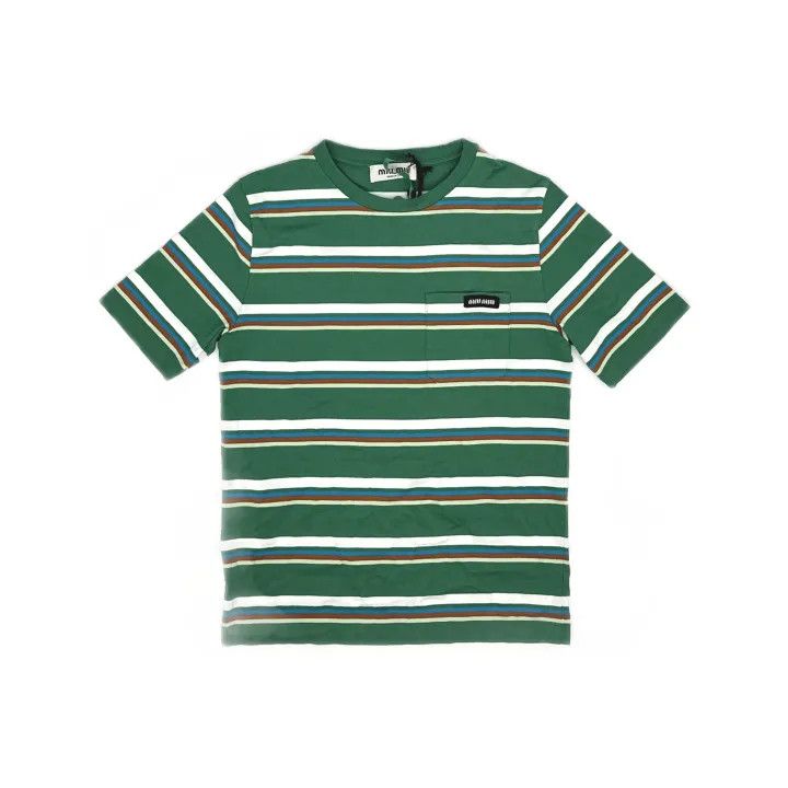 Miu Miu Miu Miu Color-Blocked Logo Short Sleeve T-Shirt 0079 Size XS / US 0-2 / IT 36-38 - 2 Thumbnail