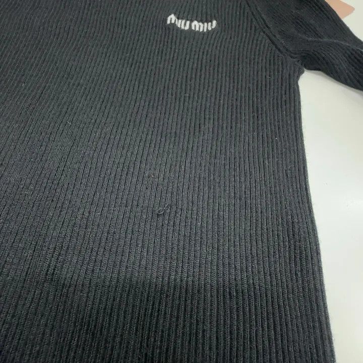 Miu Miu Miu Miu Black Long Sleeve Cashmere Top 0079 Size M / US 6-8 / IT 42-44 - 9 Thumbnail