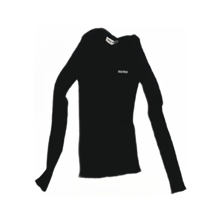 Miu Miu Miu Miu Black Long Sleeve Cashmere Top 0079 Size M / US 6-8 / IT 42-44 - 2 Thumbnail