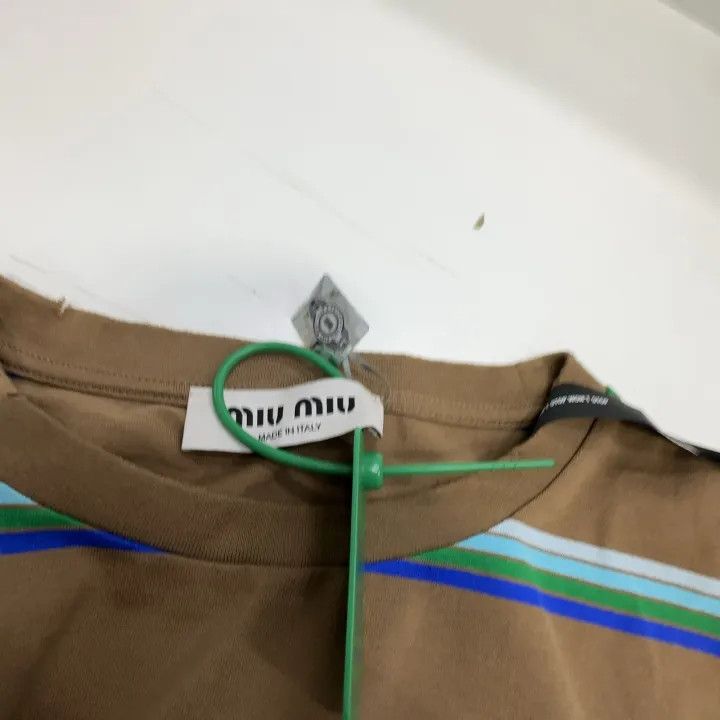Miu Miu Miu Miu Colorful Striped Logo Short Sleeve T-Shirt 0079 Size XS / US 0-2 / IT 36-38 - 2 Thumbnail
