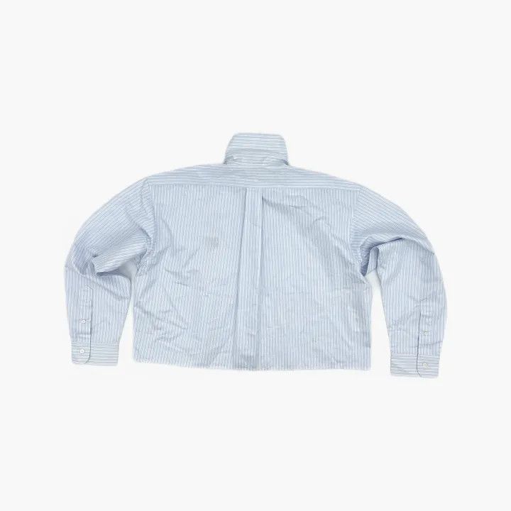 Miu Miu Miu Miu Blue Striped Cropped Long Sleeve Shirt 0079 Size M / US 6-8 / IT 42-44 - 3 Thumbnail