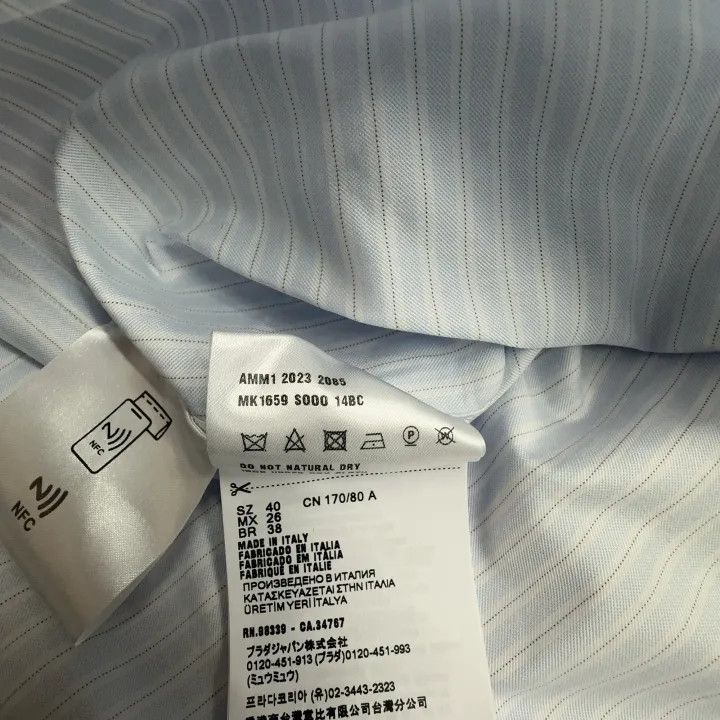 Miu Miu Miu Miu Blue Striped Cropped Long Sleeve Shirt 0079 Size M / US 6-8 / IT 42-44 - 6 Thumbnail