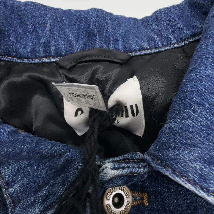 Miu Miu Miu Miu Denim Cropped Jacket with Patches 0079 Size M / US 6-8 / IT 42-44 - 7 Thumbnail