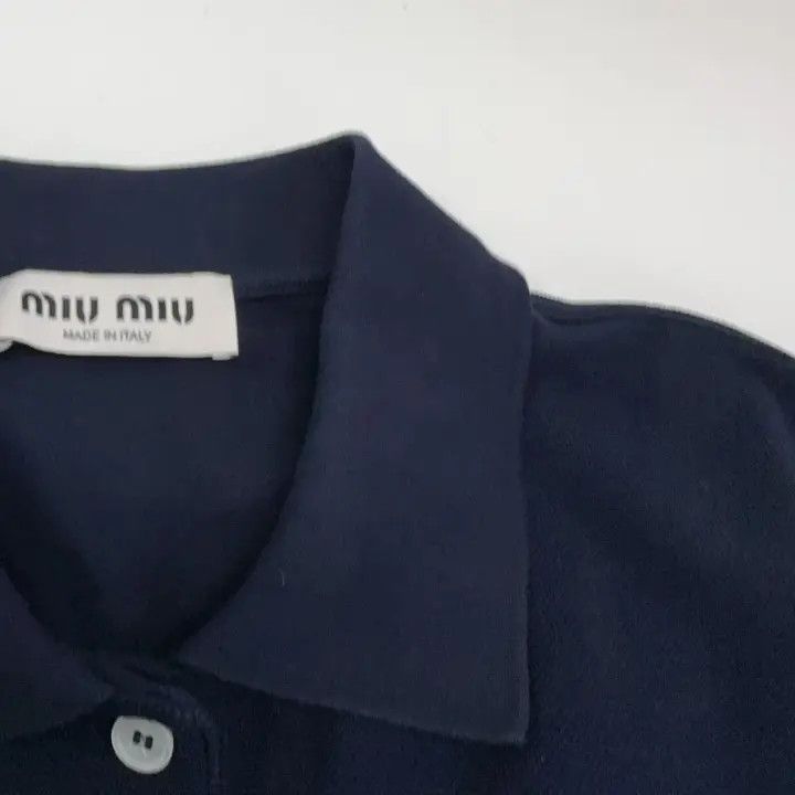 Miu Miu Miu Miu Blue Embroidered Polo Shirt for Women 0079 Size S / US 4 / IT 40 - 12 Thumbnail
