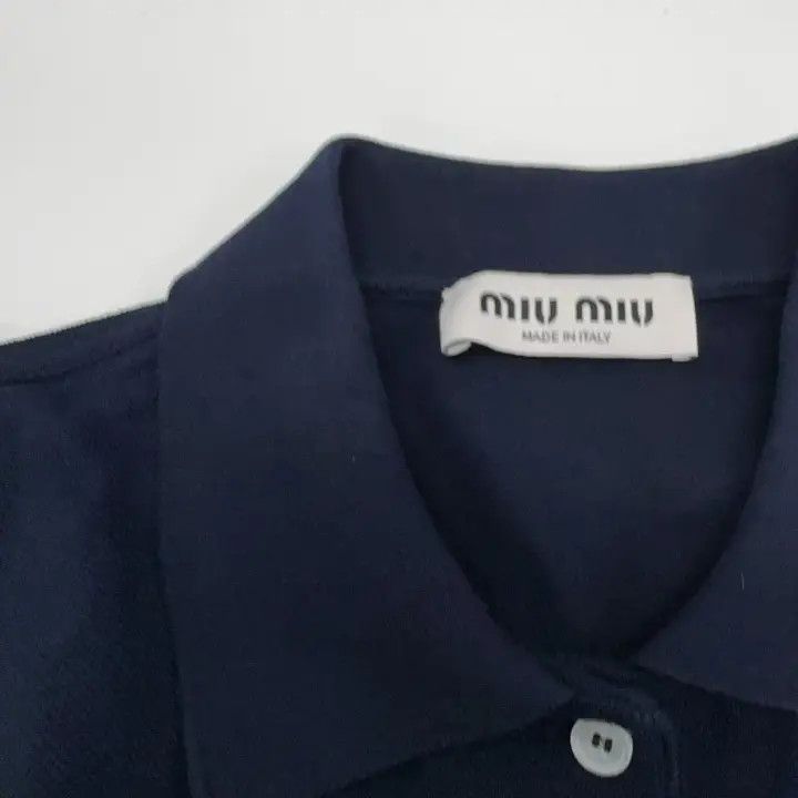 Miu Miu Miu Miu Blue Embroidered Polo Shirt for Women 0079 Size S / US 4 / IT 40 - 11 Thumbnail