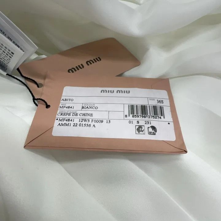Miu Miu Miu Miu White Short Sleeve Dress 0079 Size S / US 4 / IT 40 - 5 Thumbnail