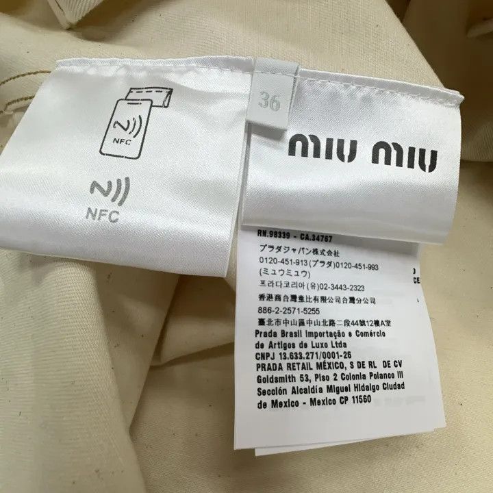 Miu Miu Miu Miu SS24 Logo Embroidered Short Sleeve Dress 0079 Size S / US 4 / IT 40 - 6 Thumbnail