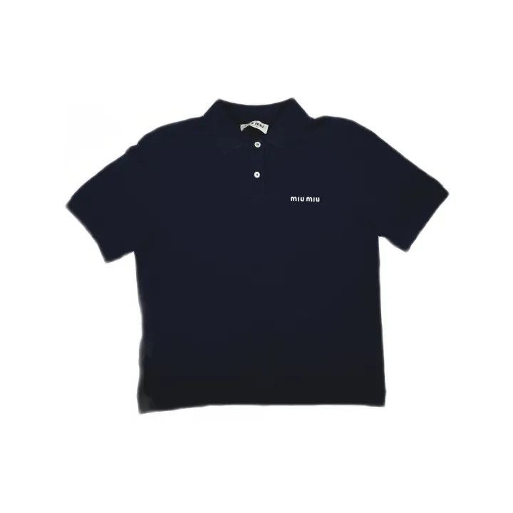 Miu Miu Miu Miu Blue Embroidered Short Sleeve Polo Shirt 0079 Size XS / US 0-2 / IT 36-38 - 2 Thumbnail