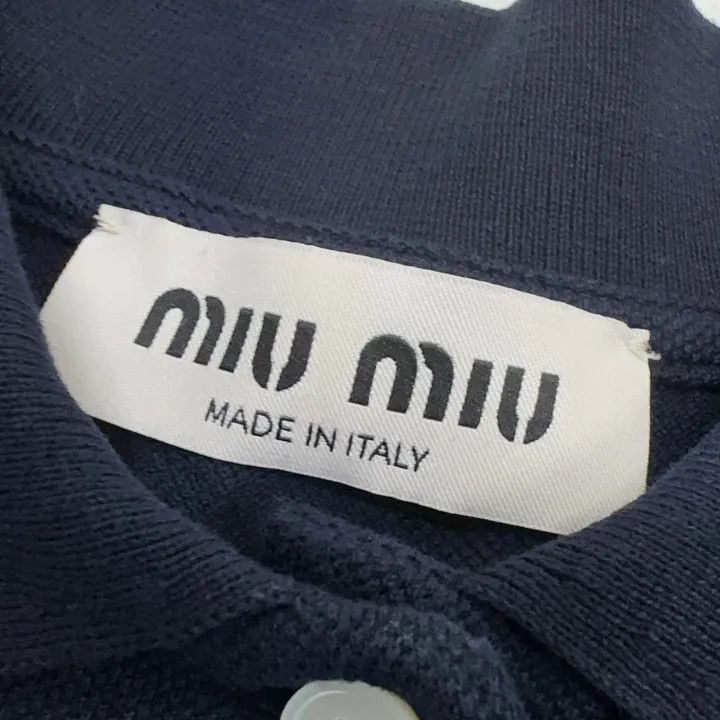 Miu Miu Miu Miu Blue Embroidered Short Sleeve Polo Shirt 0079 Size XS / US 0-2 / IT 36-38 - 4 Thumbnail