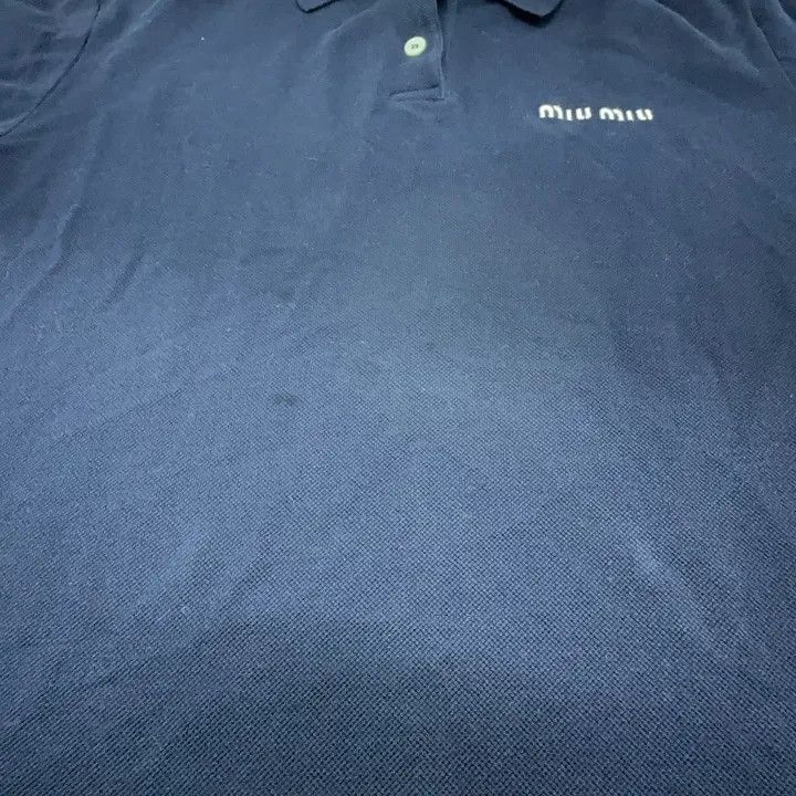 Miu Miu Miu Miu Blue Embroidered Short Sleeve Polo Shirt 0079 Size XS / US 0-2 / IT 36-38 - 7 Thumbnail