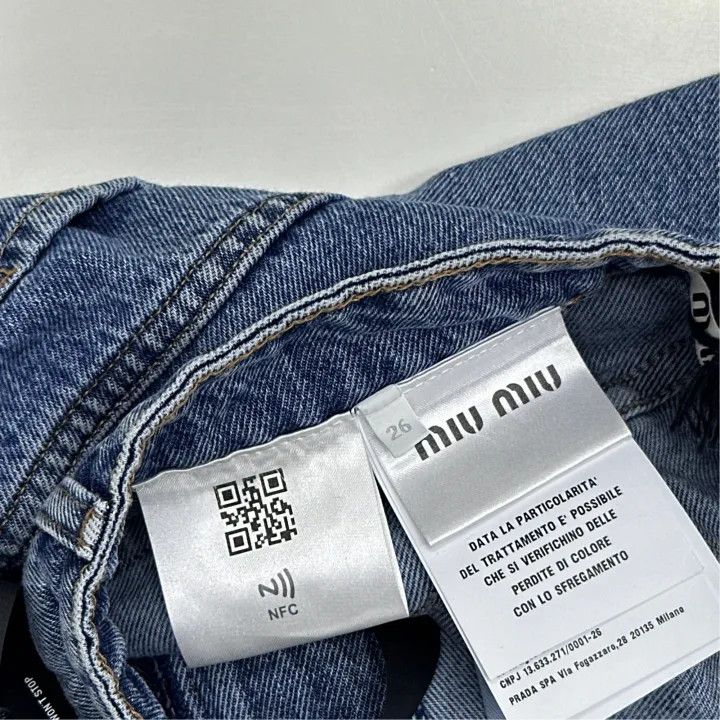 Miu Miu Miu Miu High-Waisted Straight Denim Jeans 0079 Size 26" / US 2 / IT 38 - 2 Thumbnail