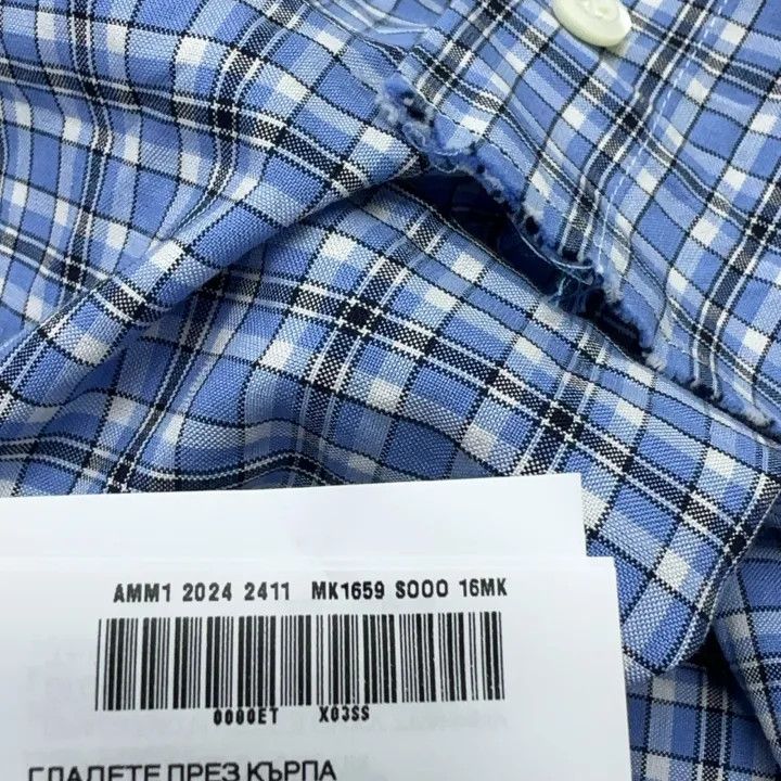 Miu Miu Miu Miu Blue Check Logo Embroidered Button-Up Shirt 0079 Size M / US 6-8 / IT 42-44 - 7 Thumbnail