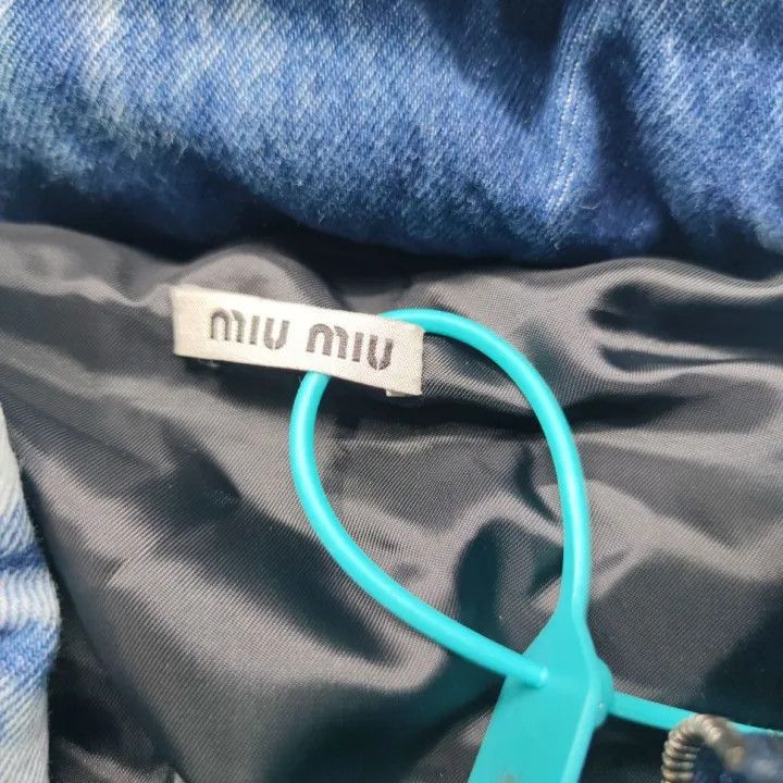 Miu Miu Miu Miu Logo Quilted Denim Hooded Jacket 0079 Size M / US 6-8 / IT 42-44 - 3 Thumbnail