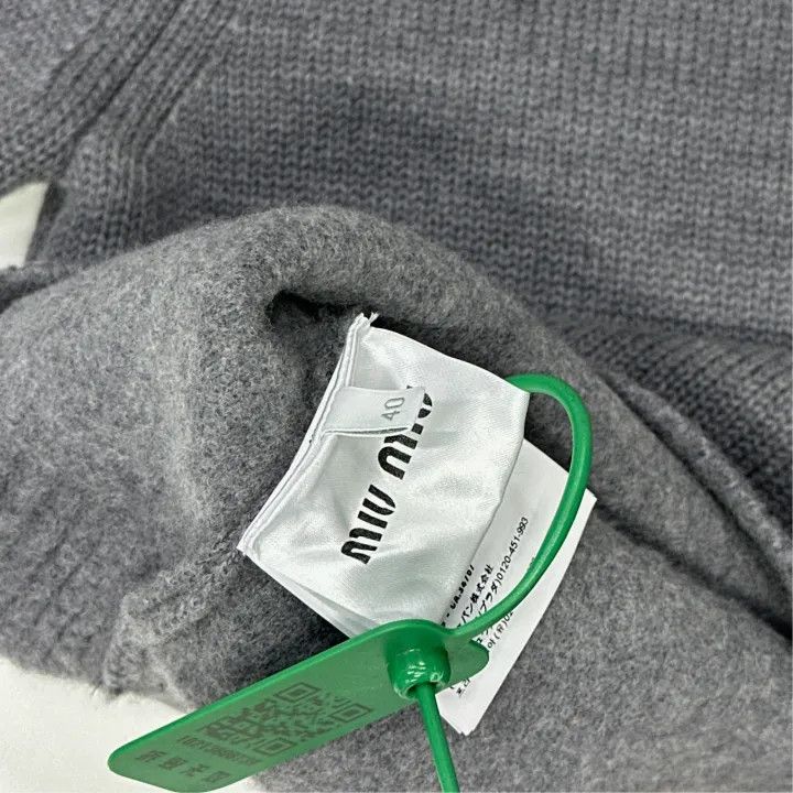 Miu Miu Miu Miu Gray Logo Short Sleeve Knit Top 0079 Size M / US 6-8 / IT 42-44 - 5 Thumbnail