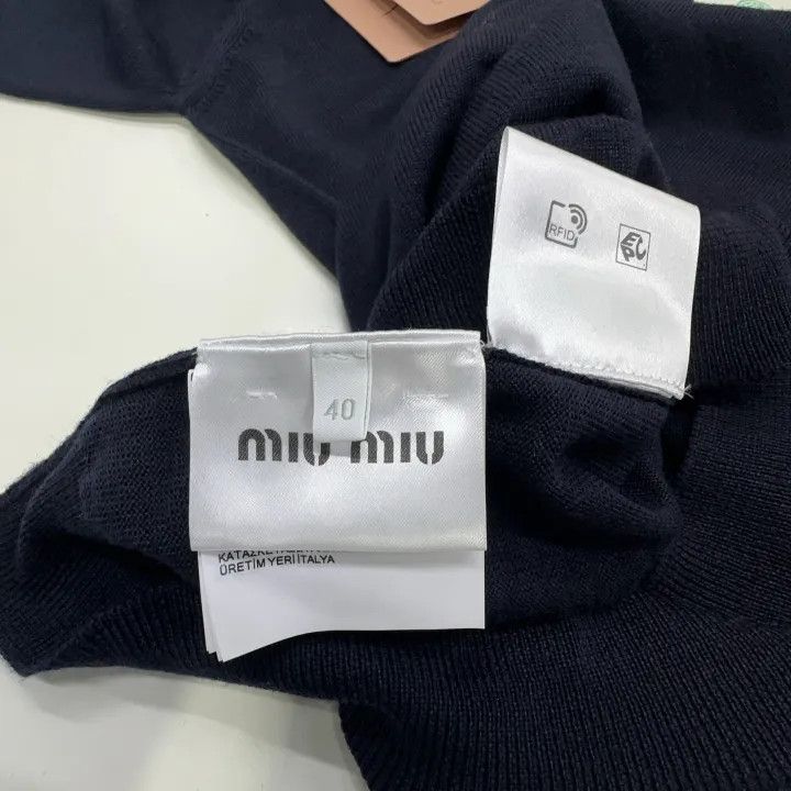 Miu Miu Miu Miu Navy Blue Long Sleeve Sweater 0079 Size M / US 6-8 / IT 42-44 - 4 Thumbnail