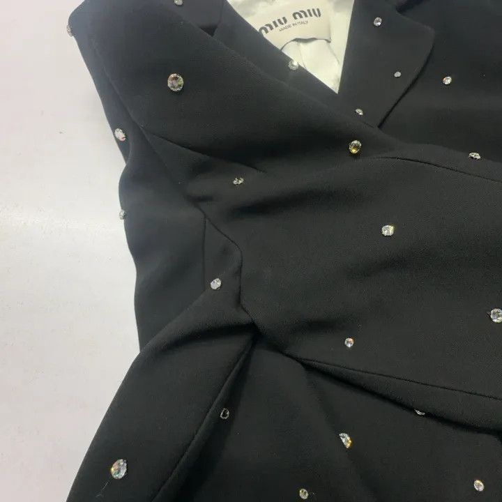 Miu Miu Miu Miu Crystal-Embellished Cropped Jacket 0079 Size M / US 6-8 / IT 42-44 - 8 Thumbnail
