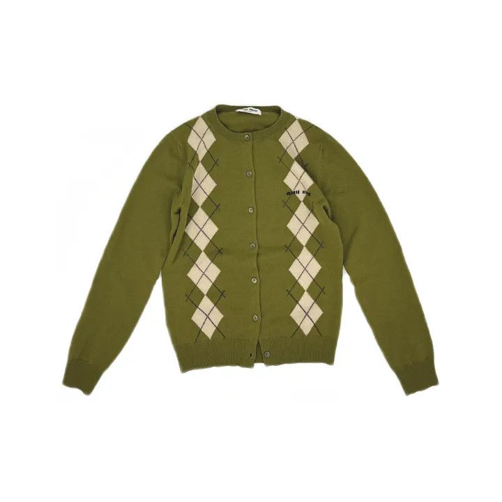 Miu Miu Miu Miu Argyle Pattern Crew Neck Cashmere Sweater 0079 Size M / US 6-8 / IT 42-44 - 2 Thumbnail