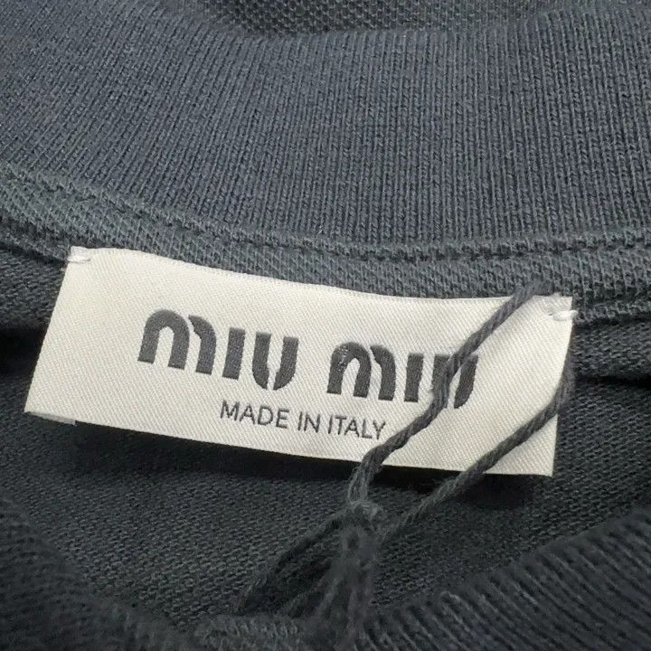 Miu Miu Miu Miu Black Logo Embroidered Polo Shirt 0079 Size XS / US 0-2 / IT 36-38 - 4 Thumbnail