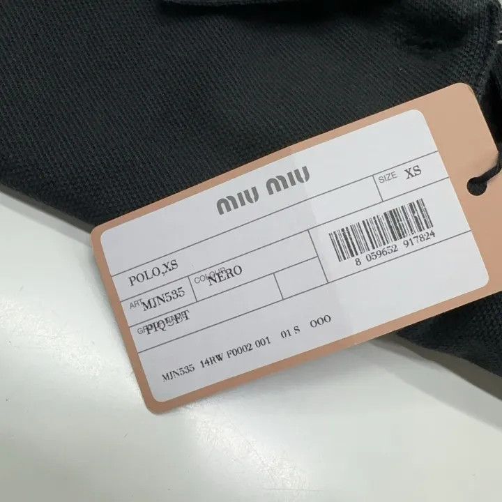 Miu Miu Miu Miu Black Logo Embroidered Polo Shirt 0079 Size XS / US 0-2 / IT 36-38 - 5 Thumbnail