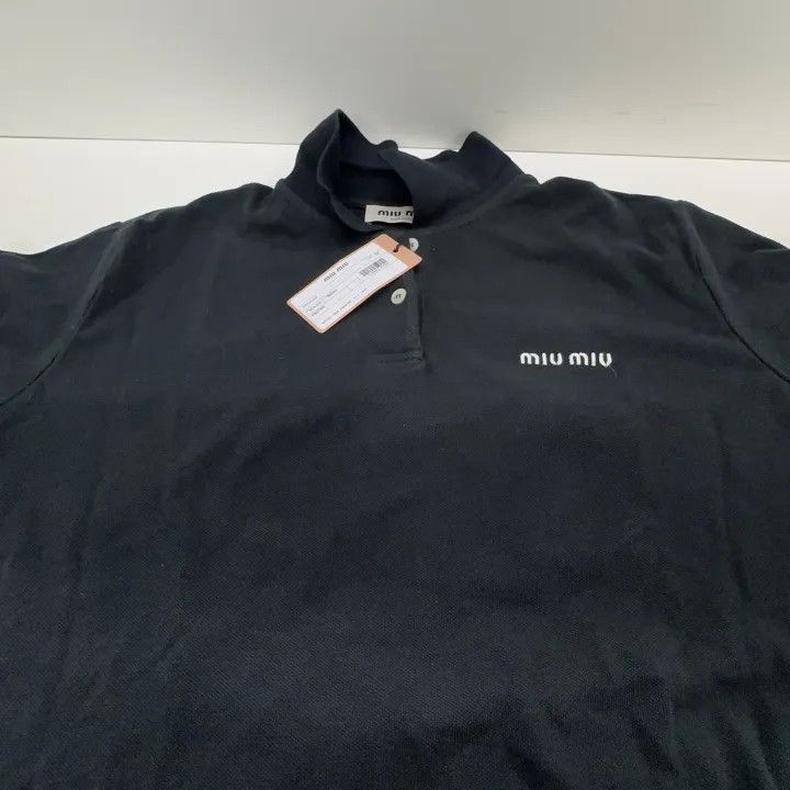 Miu Miu Miu Miu Black Logo Embroidered Polo Shirt 0079 Size XS / US 0-2 / IT 36-38 - 8 Thumbnail