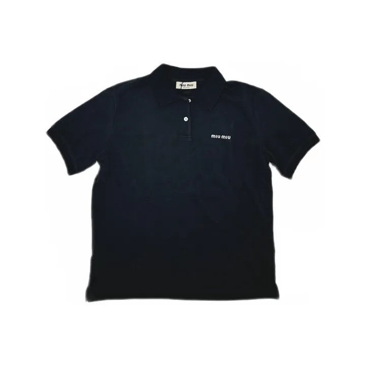 Miu Miu Miu Miu Black Logo Embroidered Polo Shirt 0079 Size XS / US 0-2 / IT 36-38 - 2 Thumbnail